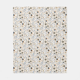 Vintage-Blumen-Botanik-Design Fleecedecke