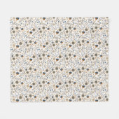 Vintage-Blumen-Botanik-Design Fleecedecke (Vorderseite (Horizontal))