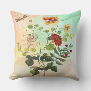 Vintage-Blumen-Botanik-Illustration Blumen Kunst Kissen