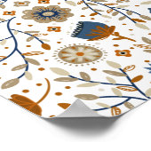Vintage-Blumen-Botanik-Musterdesign Poster (Ecke)