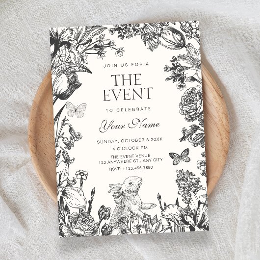 Vintage-Blumen botanisch Einladung