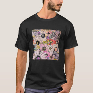Vintage-Blumen-Bunt Der Stil-Kunst-Musikliebhaber T-Shirt