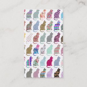 Vintage-Blumen-Chevron-Azteken-Muster mit katzenmo Visitenkarte