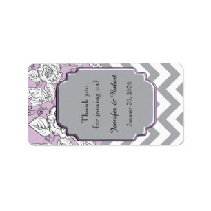 Vintage-Blumen-Chevron-Hochzeits-Lippenbalsam-Etik Adressaufkleber