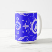 Vintage-Blumen-Chinoiserie Kaffeetasse (VorderseiteRechts)