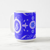 Vintage-Blumen-Chinoiserie Kaffeetasse (Vorderseite Links)