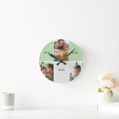 Vintage-Blumen-Collage-Foto Muttertag Runde Wanduhr (Zuhause)