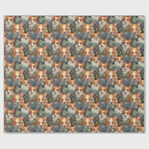 Vintage-Blumen-Corgi-Muster Süße botanische Hunde-