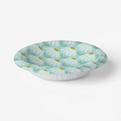 Vintage-Blumen-Daisy-Muster Teal Blau & Oliv Pappteller (Gewinkelt)