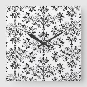 Vintage-Blumen-Daisy-Muster-Uhr ohne Zahlen Quadratische Wanduhr