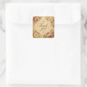 Vintage-Blumen-Dankeschön-Aufkleber Quadratischer Aufkleber (Tasche)