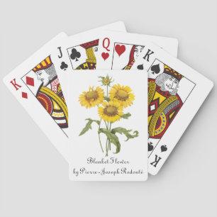 Vintage Blumen-Deckenblume Sonnenblume von Redoute Spielkarten