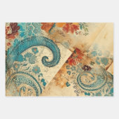 Vintage Blumen-Dekupage Geschenkpapier Set (Vorderseite 3)