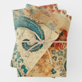 Vintage Blumen-Dekupage Geschenkpapier Set (Beispiel)