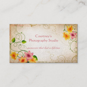 Vintage-Blumen-Distressed-Grunge-Hintergrund Visitenkarte