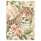 Vintage Blumen Dschungel Leopard Klemmbrett (Rückseite)