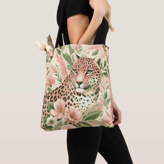 Vintage Blumen Dschungel Leopard Tasche (Von Nahem)