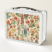 Vintage Blumen durch Adolphe Millot Metall Brotdose (Rückseite)