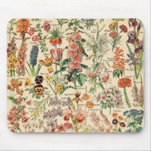 Vintage Blumen durch Adolphe Millot Mousepad
