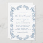 Vintage Blumen-Dusty-Hochzeit Einladung (Vorne/Hinten)