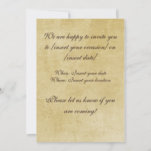 Vintage Blumen Einladung (Rückseite)