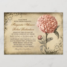 Vintage Blumen - Einladungen für Hochzeiten von Pi