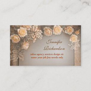 vintage Blumen elegante Visitenkarten Design Visitenkarte