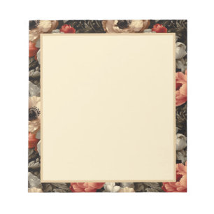 Vintage-Blumen-Elegantes-Quadratisches Notizbuch Notizblock