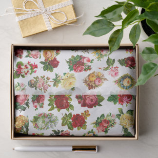 Vintage Blumen Englische Rosen  Seidenpapier
