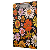Vintage-Blumen-Explosion – Farbige Retro-Blume Klemmbrett (Links)
