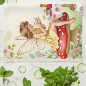 Vintage-Blumen-Feengarten zum Picknick Geschirrtuch (Gefaltet)
