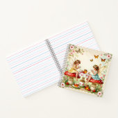 Vintage-Blumen-Feengarten zum Picknick Notizblock (Innenseite)