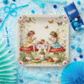 Vintage-Blumen-Feengarten zum Picknick Pappteller (Party)