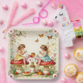 Vintage-Blumen-Feengarten zum Picknick Pappteller (Party)