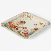 Vintage-Blumen-Feengarten zum Picknick Pappteller (Gewinkelt)
