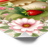 Vintage-Blumen-Feengarten zum Picknick Poster (Ecke)