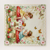Vintage-Blumen-Feengarten zum Picknick Puzzle (Horizontal)