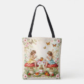 Vintage-Blumen-Feengarten zum Picknick Tasche (Rückseite)