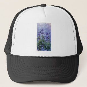 Vintage-Blumen Flieder-Schwertlilien-1917 Monet. Truckerkappe