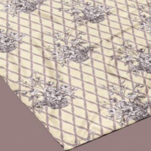 Vintage-Blumen-Fliesblanket in weichem Creme Fleecedecke