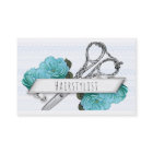 vintage Blumen Friseur Haarstylist chic blau