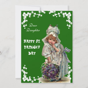 Vintage-Blumen Frohen St. Patrick's Day Tochter Sp Feiertagskarte