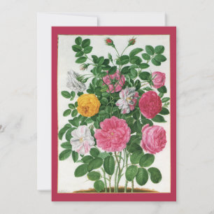 Vintage Blumen, Gartenrosen Brause Party Einladung