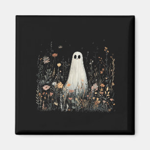 Vintage-Blumen-Geist Halloween-Geist im Wald Magnet