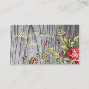 Vintage Blumen-Geschäfts-Geschäfts-Karte mit Rosen Visitenkarte