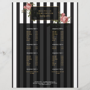 Vintage-Blumen-Gestreiftes-Salon-Großflieger Flyer