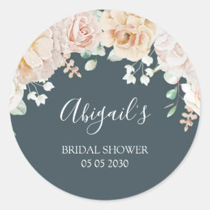 Vintage-Blumen-Hochzeitsdusche-Geschenkanhänger Runder Aufkleber