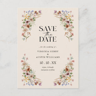 Vintage Blumen Hochzeitseinladung zur Vorankündigu Postkarte