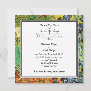 Vintage-Blumen-Hochzeitseinladungen Van Gogh,Schwe Einladung