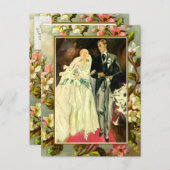 Vintage Blumen-Hochzeitsvorlage Postkarte (Vorne/Hinten)